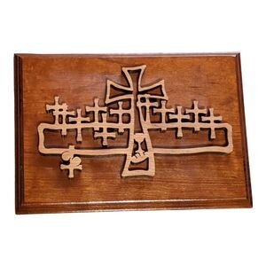 Handcrafted wooden cross religious disciples'  Last supper Jesus wall decor